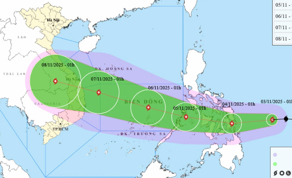 bao kalmaegi 06391147 1024x625 - Dự Báo Thời Tiết Hôm Nay 3/11: Bão Kalmaegi Mạnh Lên Cấp 11, Biển Đông Chuẩn Bị Có Gió Giật Cấp 14